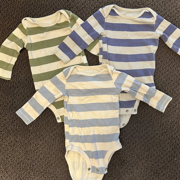 Carters Striped Onesie 3-Piece Bundle - 6 Months (3 Items) - Picture 1 of 3